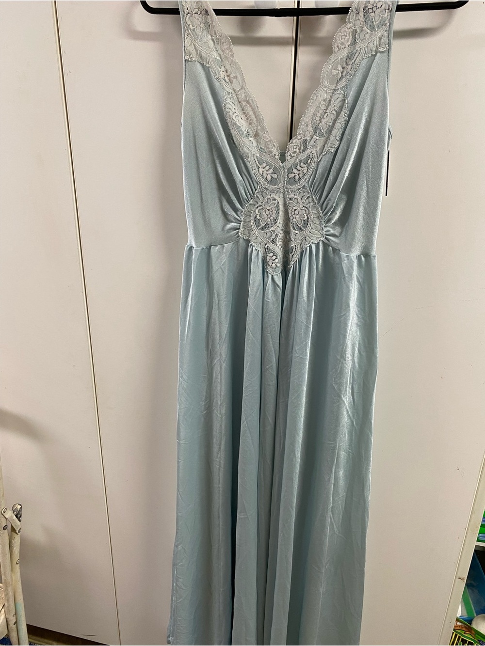 Olga 9228 Light Seafoam Green Lace-Trim Sleep Gown - Women Intimates